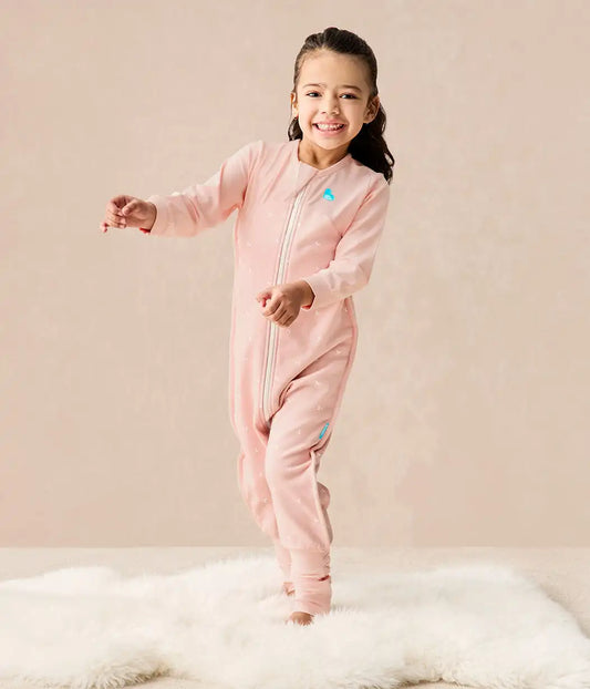 Sleep Suit Long Sleeve 1.5 TOG Cotton Fleece Blush Twigs