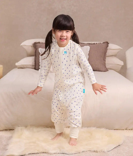 Sleep Suit Sleeveless 0.2 TOG Cotton Cream Bugsy Blue